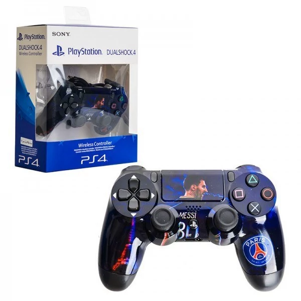 دسته بازی بی‌سیم PS4 های کپی طرح لیونل مسی – مدل CUH-ZCT2E (مشابه DUALSHOCK 4)