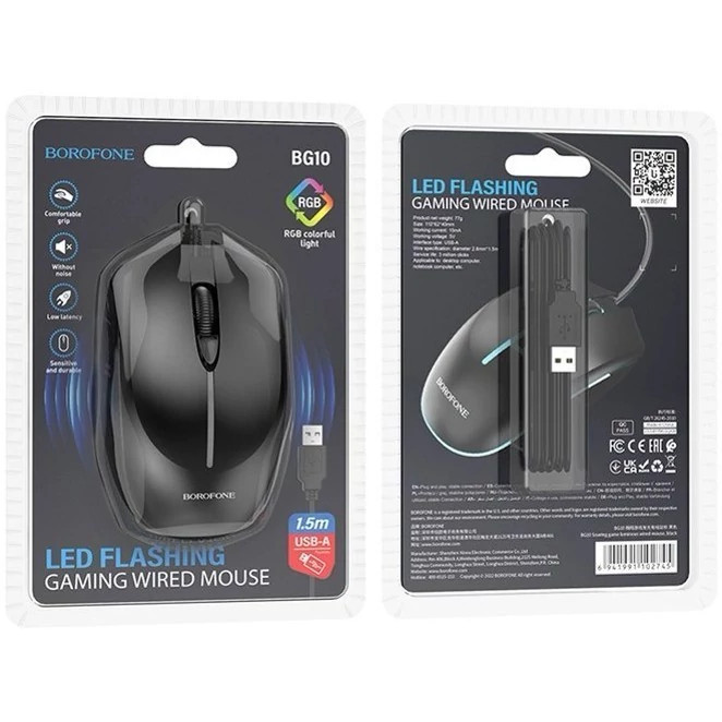ماوس سیمی بروفون مدل BG10 – با نورپردازی LED هفترنگ و عمر ۳ میلیون کلیک