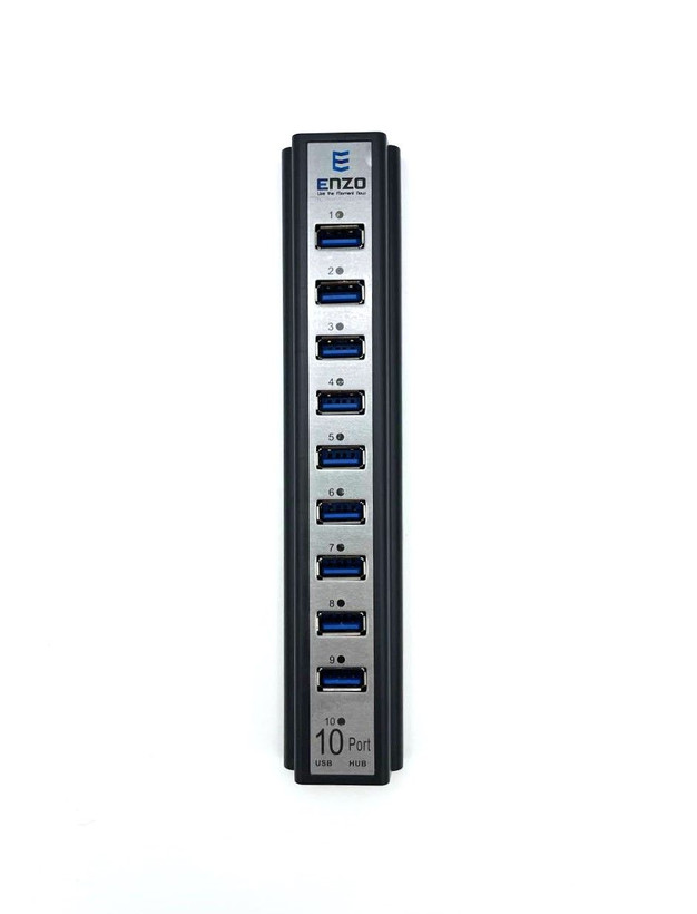 هاب 10 پورت USB2.0 آداپتور دار انزو مدل ENZO USB UH-10A