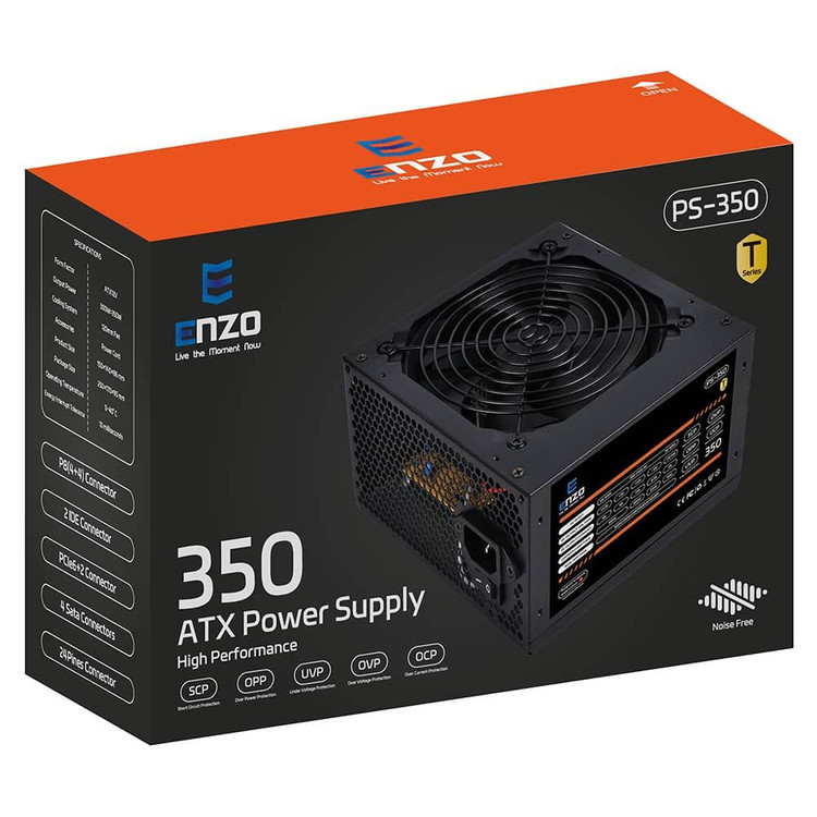 پاور کامپیوتر 350 وات انزو مدل ENZO PS-350 با گارانتی 12 ماهه انزو سرویس