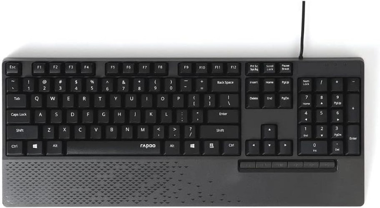 ست کیبورد و ماوس سیمی رپو مدل Rapoo NX2000 – Full-Size با ضد پاشش مایعات و استراحتگاه مچ دست (اورجینال)