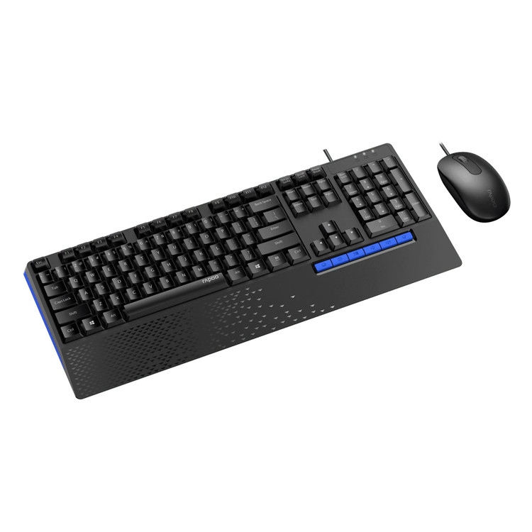 ست کیبورد و ماوس سیمی رپو مدل Rapoo NX2000 – Full-Size با ضد پاشش مایعات و استراحتگاه مچ دست (اورجینال)