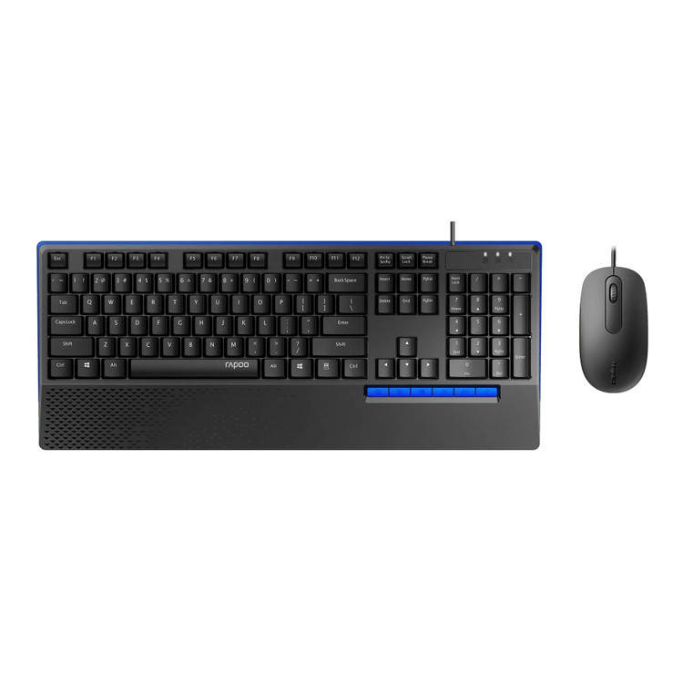 ست کیبورد و ماوس سیمی رپو مدل Rapoo NX2000 – Full-Size با ضد پاشش مایعات و استراحتگاه مچ دست (اورجینال)