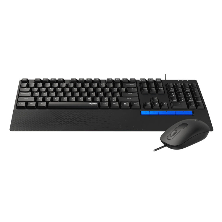 ست کیبورد و ماوس سیمی رپو مدل Rapoo NX2000 – Full-Size با ضد پاشش مایعات و استراحتگاه مچ دست (اورجینال)