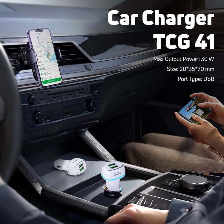 شارژر فندکی خودرو تسکو فست شارژ TSCO TCG41 3A QC3.0 30W