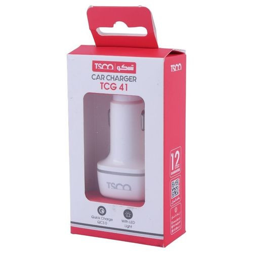 شارژر فندکی خودرو تسکو فست شارژ TSCO TCG41 3A QC3.0 30W