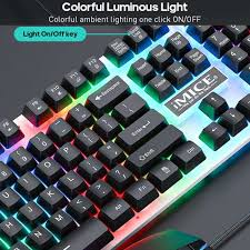 ست گیمینگ IMICE مدل AN-350 – کیبورد ضدآب با نورپردازی RGB و ماوس ۲۴۰۰ DPI