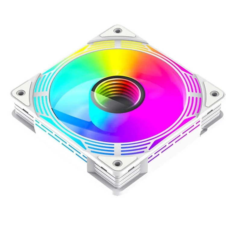فن کیس گیم مکس GameMax مدل FN12A C8I - سایز ۱۲۰ میلیمتر - رنگ سفید - نورپردازی ARGB - تکنولوژی Hydraulic Bearing - کنترل سرعت PWM