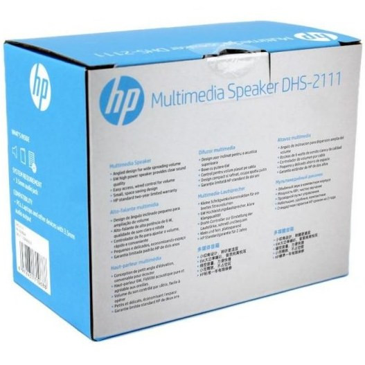 اسپیکر دسکتاپ اچپی HP مدل DHS-2111 - سیستم صوتی ۲.۰ کاناله - توان ۶ وات - تغذیه USB - جک ۳.۵ میلیمتری AUX - طراحی جمعوجور