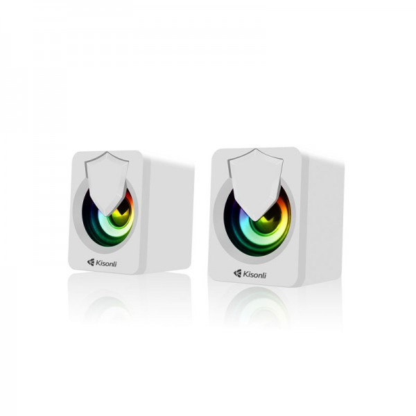 اسپیکر دسکتاپ کیسونلی مدل L-1030 - توان ۵ وات (۲.۵×۲) - نورپردازی LED - جک ۳.۵ میلیمتری - مناسب برای لپتاپ و کامپیوتر