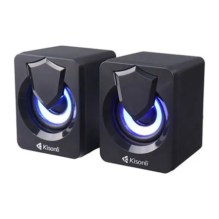 اسپیکر دسکتاپ کیسونلی مدل L-1030 - توان ۵ وات (۲.۵×۲) - نورپردازی LED - جک ۳.۵ میلیمتری - مناسب برای لپتاپ و کامپیوتر