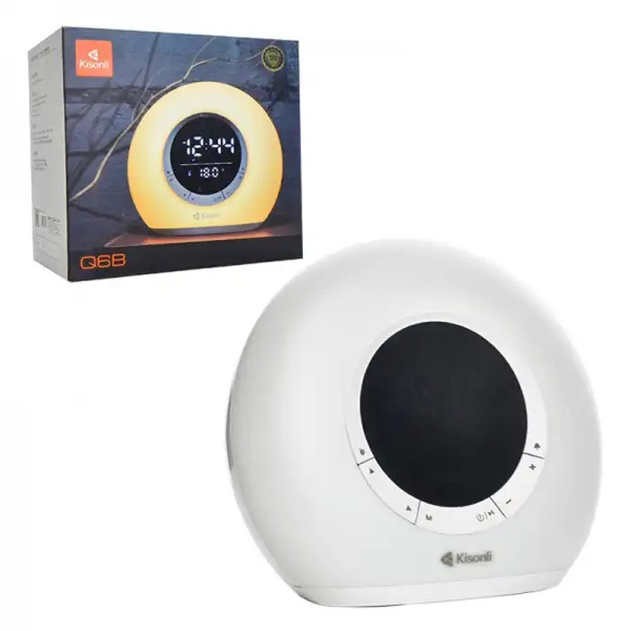 اسپیکر بلوتوثی قابل حمل کیسونلی مدل Q6B - دارای ساعت دیجیتال و رادیو FM - باتری 2400 میلیآمپر - پخش از فلش و AUX - نورپردازی رنگی