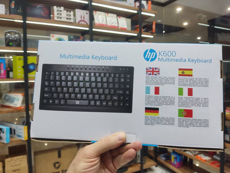 کیبورد سیمی اچپی مدل K600 MINI - بدنه ترکیبی فلز و پلاستیک - طراحی مینی و جمعوجور - 5 میلیون ضربه - اقتصادی و باکیفیت