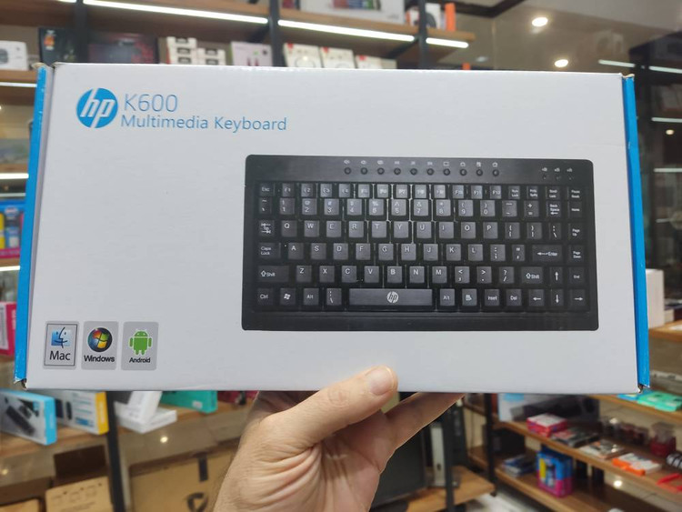 کیبورد سیمی اچپی مدل K600 MINI - بدنه ترکیبی فلز و پلاستیک - طراحی مینی و جمعوجور - 5 میلیون ضربه - اقتصادی و باکیفیت