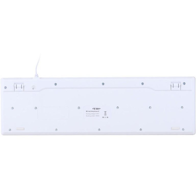 کیبورد سیمی D-Net Plus مدل DT-993 – طراحی دورنگ سفید و آبی با حروف فارسی و مقاوم در برابر آب