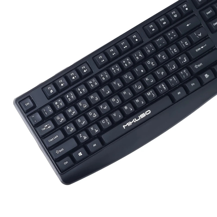 ست کیبورد و ماوس بیسیم میکاسو مدل C013 Pro - Full Size - برد ۱۰ متر - ۵ میلیون ضربه - مناسب اداری و خانگی