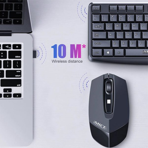 ست کیبورد و ماوس بیسیم وان مکس مدل OM-5000W - حروف فارسی - ماوس متقارن (مناسب چپ و راست دست) - دقت ۱۶۰۰ DPI