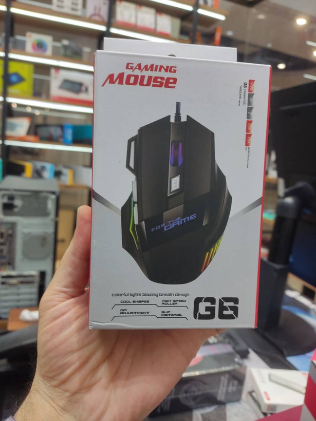 ماوس گیمینگ طرح درجه یک G6 با 3200 DPI _ هفت کلید _ RGB _ کابل بافته شده