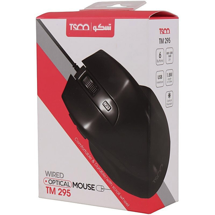 ماوس تسکو مدل TM295 با سیم ۶ کلید