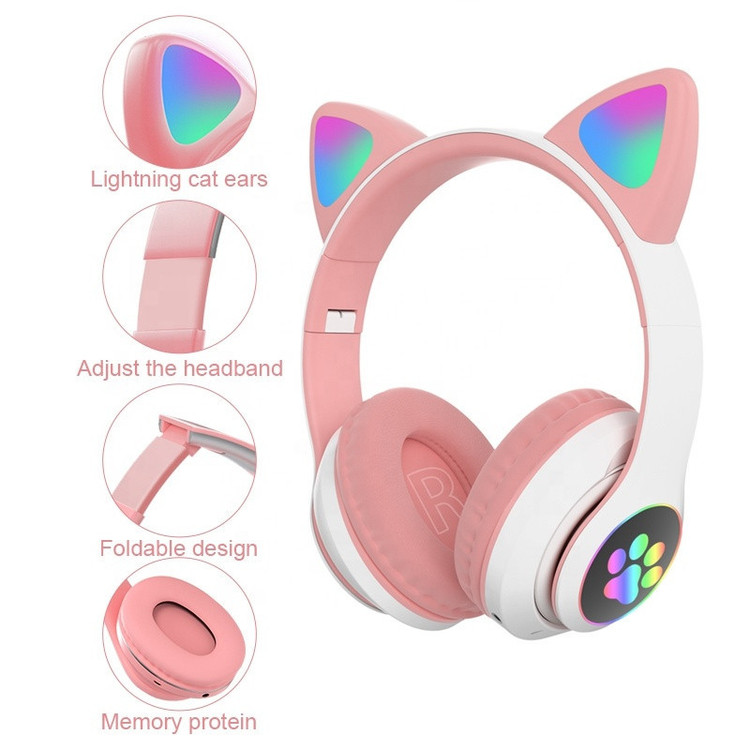 هدست بلوتوثی طرح گربه MZ-023 RGB هفترنگ