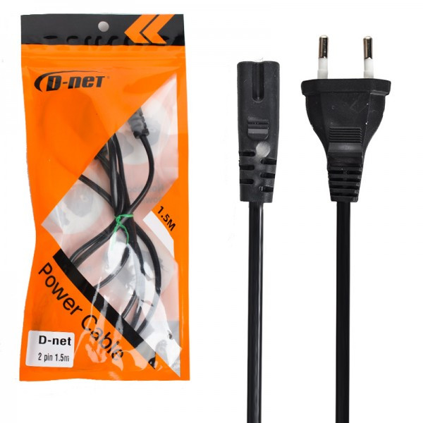 کابل برق 2 پین لپ تاپ دی نت (D-net) طول 1.5 متر