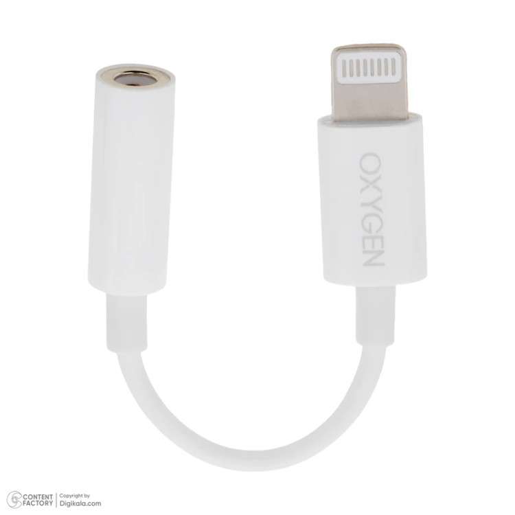 تبدیل Lightning به AUX 3.5 میلیمتری OXYGEN مدل R-2 ( مبدل آیفون به هدفون )