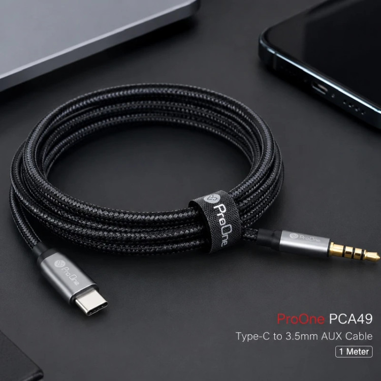 کابل تبدیل Type-C به AUX پرووان ProOne PCA49 طول 1 متر
