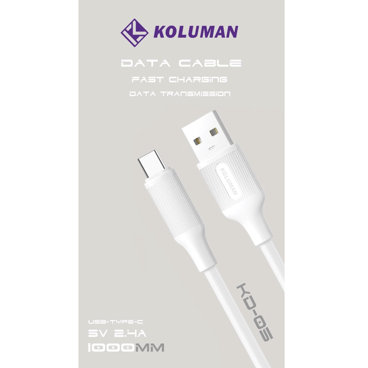 کابل شارژ و دیتا USB به Type-C کلومن مدل KOLUMAN KD-05 2.4A طول ۱ متر