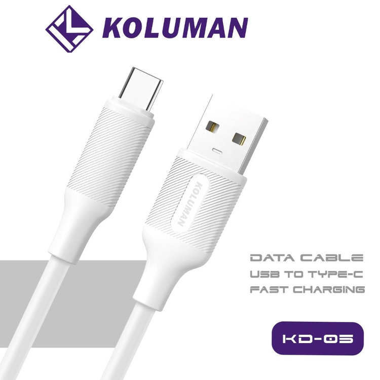 کابل شارژ و دیتا USB به Type-C کلومن مدل KOLUMAN KD-05 2.4A طول ۱ متر