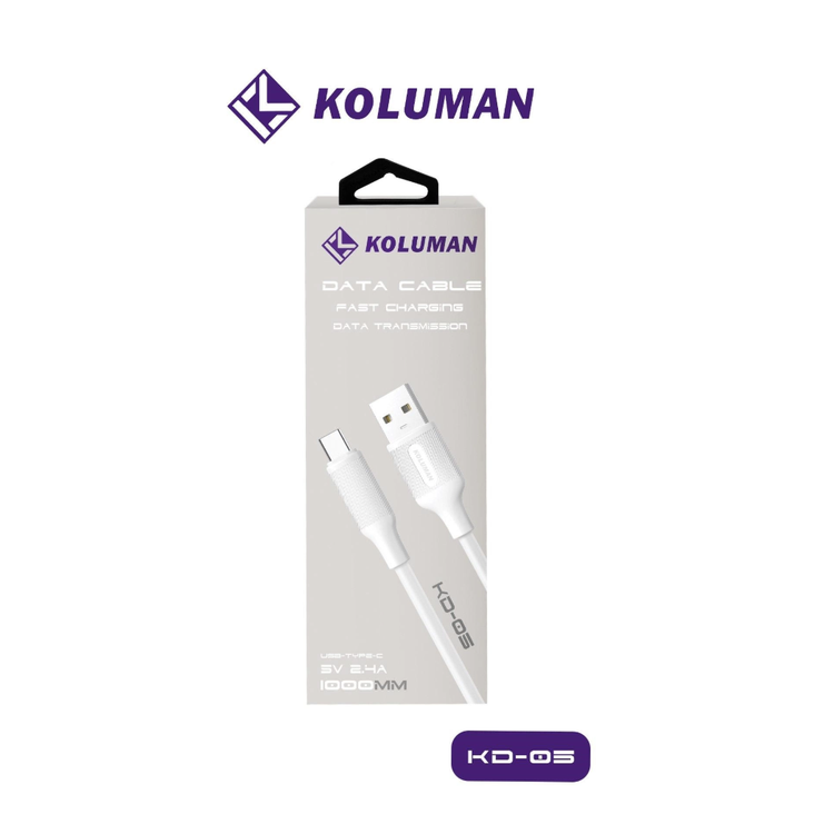 کابل شارژ و دیتا USB به Type-C کلومن مدل KOLUMAN KD-05 2.4A طول ۱ متر
