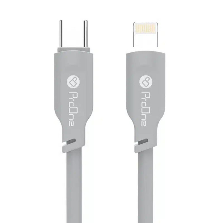 کابل فست شارژ و دیتا Type-C به لایتنینگ پرووان مدل ProOne PCC143 27W طول ۱.۲ متر