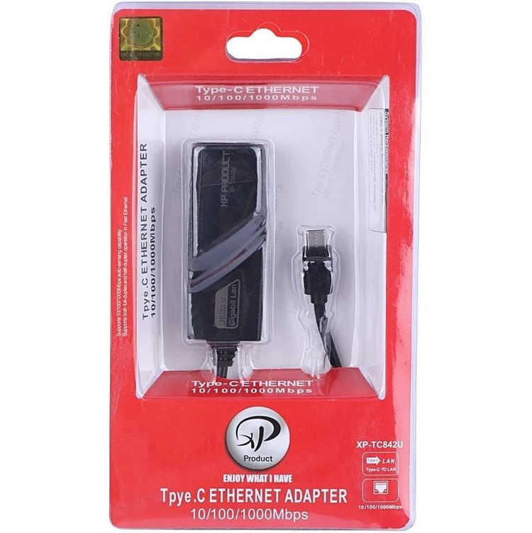 🔌 مبدل Type-C به LAN ایکسپی مدل XP-TC842U با سرعت گیگابیت ۱۰۰۰Mbps