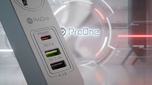 چند راهی برق پرووان مدل ProOne PPS615 – سه راهی برق با شارژ سریع USB و Type-C
