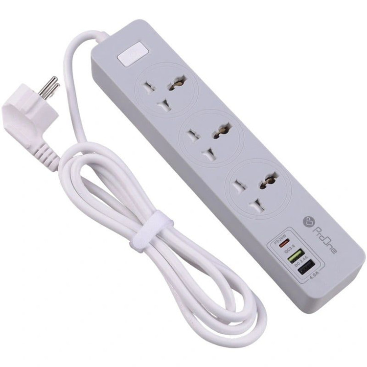 چند راهی برق پرووان مدل ProOne PPS615 – سه راهی برق با شارژ سریع USB و Type-C