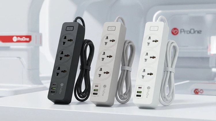 چند راهی برق پرووان مدل ProOne PPS615 – سه راهی برق با شارژ سریع USB و Type-C