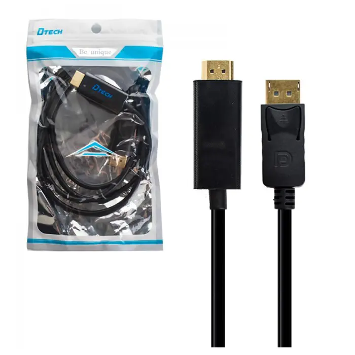 کابل DisplayPort به HDMI دیتک (DTECH) طول ۱.۵ متر – انتقال تصویر با کیفیت 2K و اتصال پایدار