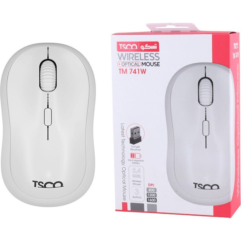 ماوس بی‌سیم تسکو مدل TM 741W – طراحی ارگونومیک، بی‌صدا و قابل شارژ با اتصال ۲.۴ گیگاهرتزی