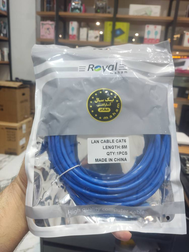 کابل شبکه CAT6 رویال طول ۵ متر – انتقال داده با سرعت بالا و کیفیت عالی