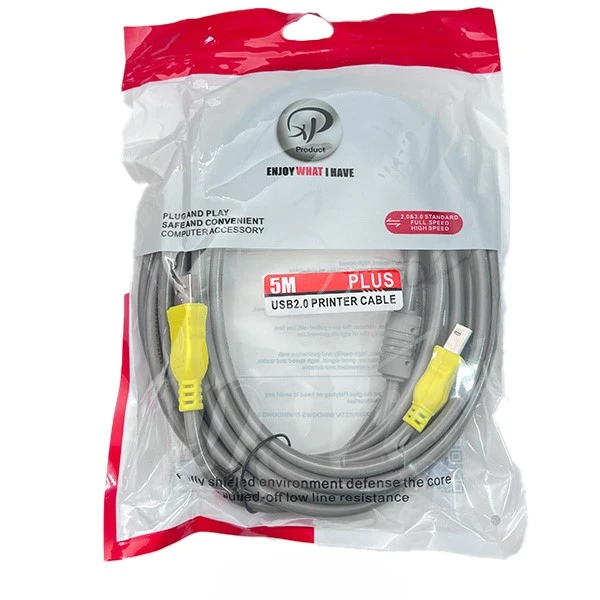کابل پرینتر ایکس پی پروداکت مدل XP-PLUS USB 2.0 طول ۵ متر – انتقال پایدار با نویزگیر و کانکتور فلزی