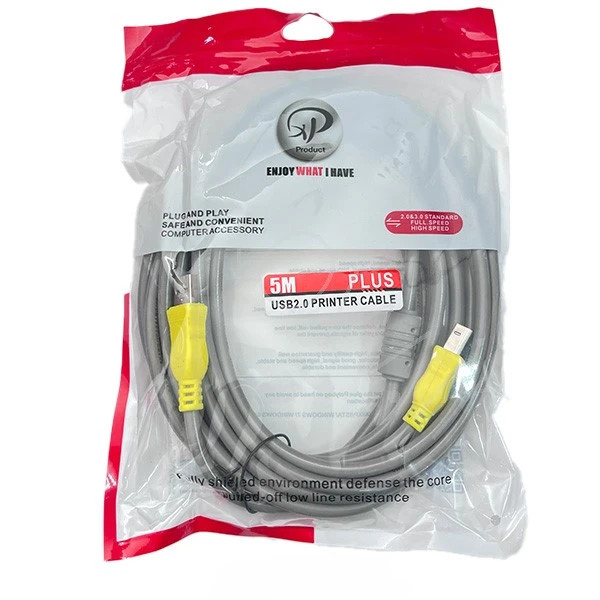 کابل پرینتر ایکس پی پروداکت مدل XP-PLUS USB 2.0 طول ۵ متر – انتقال پایدار با نویزگیر و کانکتور فلزی
