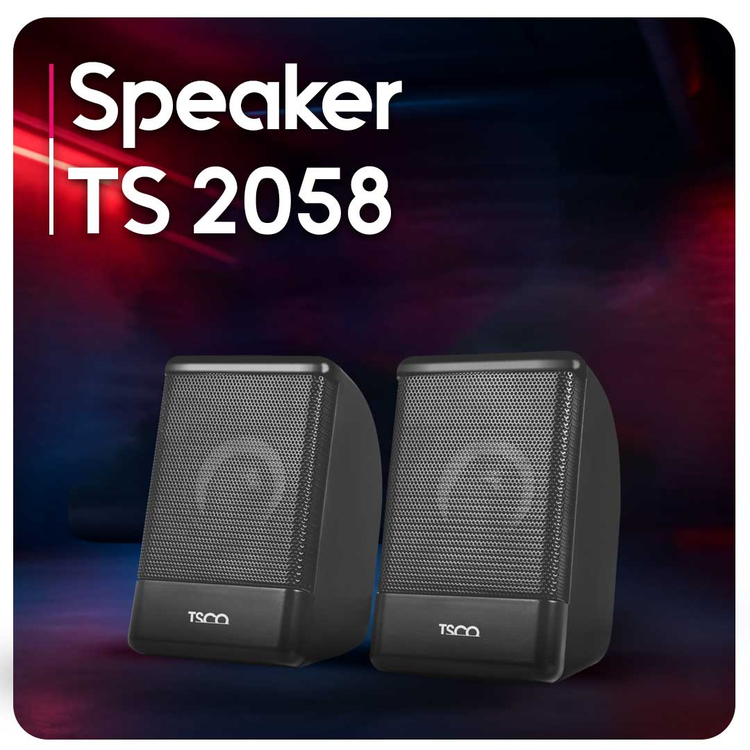 اسپیکر دوتکه رومیزی سیمی تسکو مدل TS2058 – صدای ۶ وات با نورپردازی RGB و طراحی مدرن