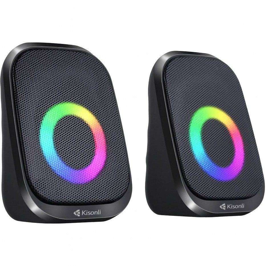 اسپیکر دوتکه سیمی کیسونلی مدل X27 – صدای ۶ وات با نورپردازی RGB و طراحی جمع‌وجور