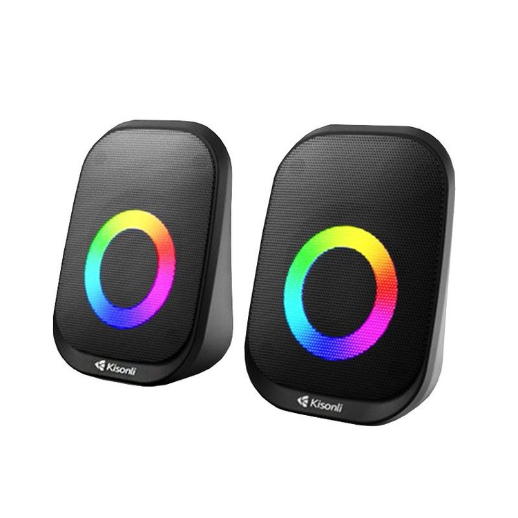 اسپیکر دوتکه سیمی کیسونلی مدل X27 – صدای ۶ وات با نورپردازی RGB و طراحی جمعوجور