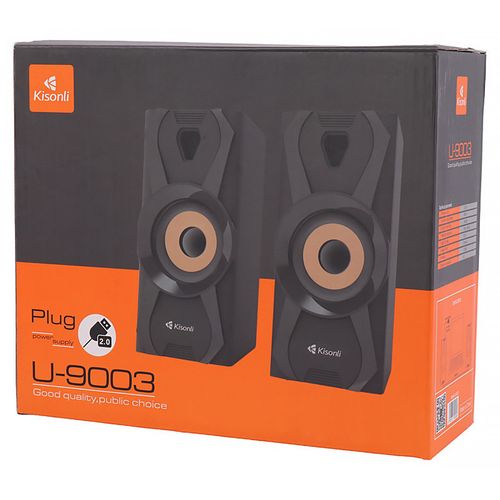اسپیکر دوتکه سیمی کیسونلی مدل U-9003 – صدای استریو ۶ وات با طراحی جمع‌وجور و نصب آسان