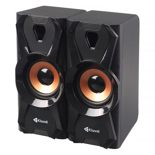 اسپیکر دوتکه سیمی کیسونلی مدل U-9003 – صدای استریو ۶ وات با طراحی جمعوجور و نصب آسان