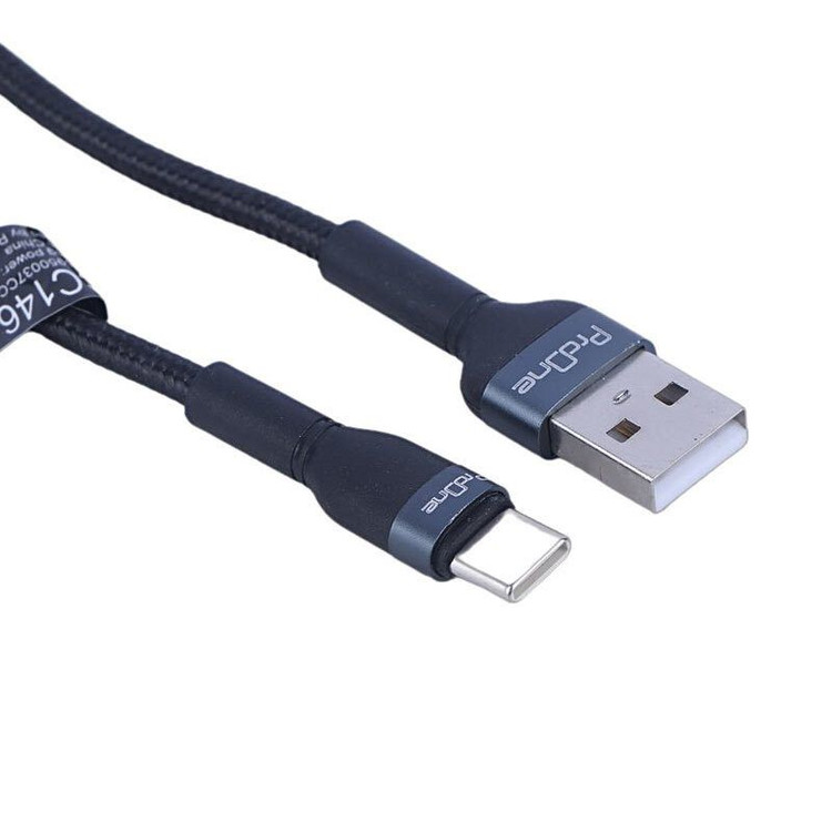 🔌 کابل شارژ و انتقال داده USB به Type-C پرووان مدل PCC146 ۲.۱A – شارژ سریع با روکش بافتهشده مقاوم ( اصل)