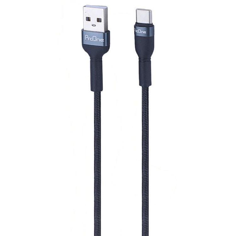 🔌 کابل شارژ و انتقال داده USB به Type-C پرووان مدل PCC146 ۲.۱A – شارژ سریع با روکش بافتهشده مقاوم ( اصل)