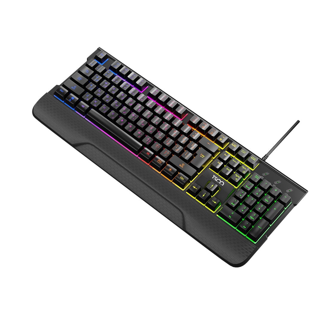 ⌨️ کیبورد تسکو مدل TK 8085GA با نور رنگین‌کمانی و طراحی ارگونومیک