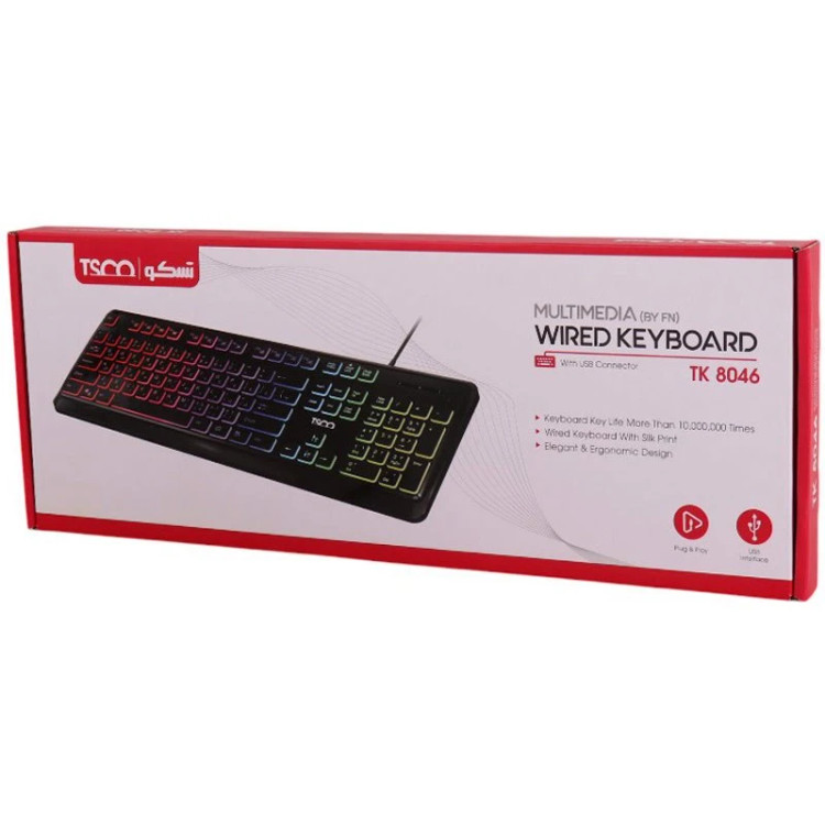 ⌨️ کیبورد چندرسانهای تسکو مدل TK 8046 با نور پسزمینه LED