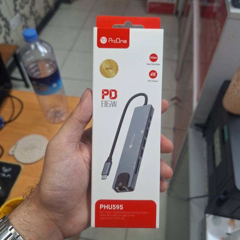 🔌 هاب ۸ پورت Type-C پرووان مدل PHU595 با خروجی HDMI 4K